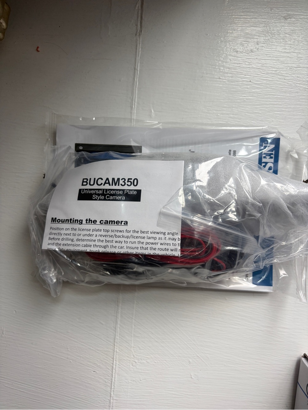 Jensen BUCAM350 License Plate Style Back Up Camera - Black